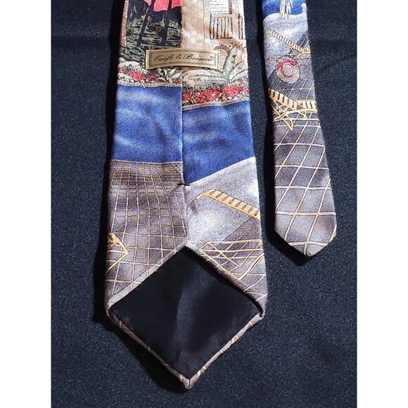 Vintage Colorful Croft & Barrow Tropical Landscape Necktie With Exotic Design - Picture 3 of 13